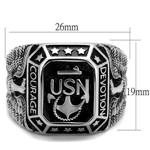 TK2325 - High polished (no plating) Stainless Steel Ring with Epoxy  in Jet LuxuryLifeWay Online Store
