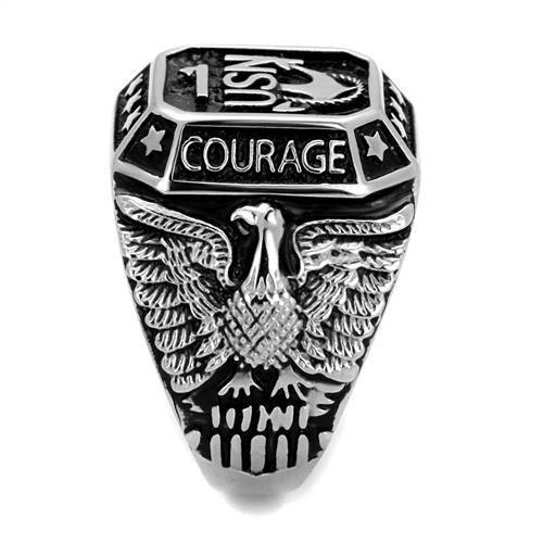 TK2325 - High polished (no plating) Stainless Steel Ring with Epoxy  in Jet LuxuryLifeWay Online Store