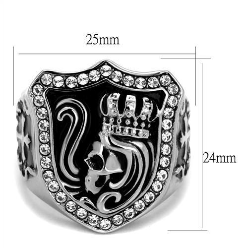 TK2328 - High polished (no plating) Stainless Steel Ring with Top Grade Crystal  in Clear LuxuryLifeWay Online Store