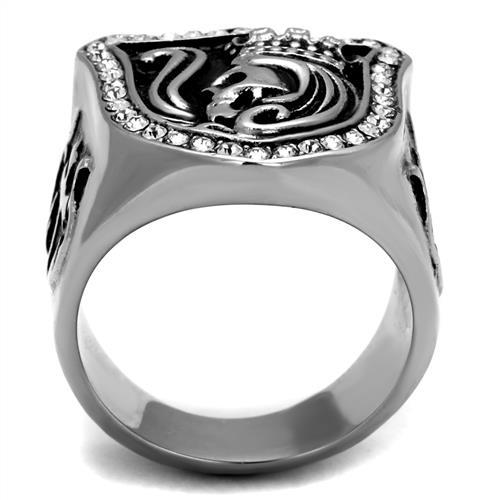 TK2328 - High polished (no plating) Stainless Steel Ring with Top Grade Crystal  in Clear LuxuryLifeWay Online Store