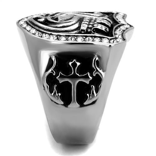 TK2328 - High polished (no plating) Stainless Steel Ring with Top Grade Crystal  in Clear LuxuryLifeWay Online Store
