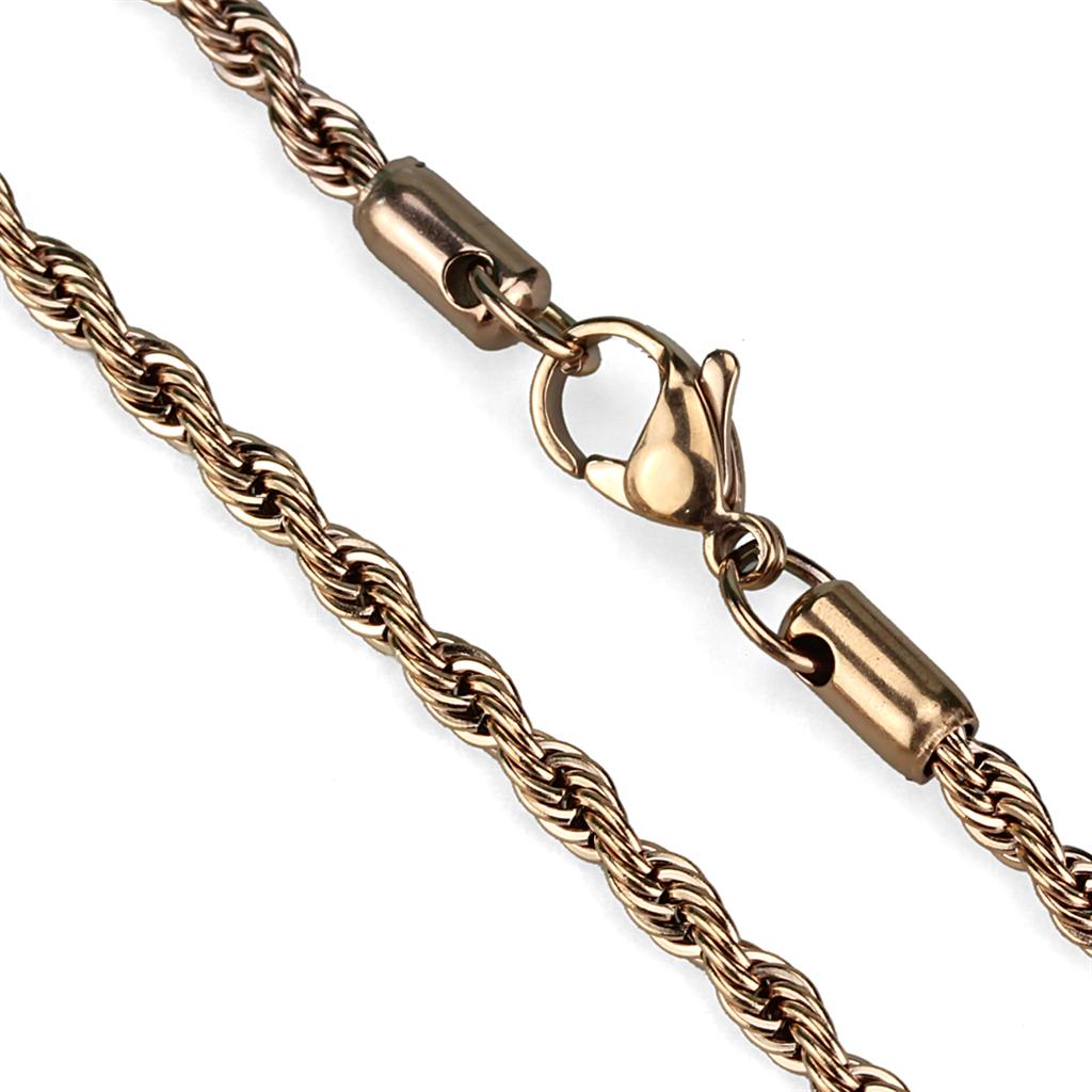 TK2434R - IP Rose Gold(Ion Plating) Stainless Steel Chain with No Stone LuxuryLifeWay Online Store
