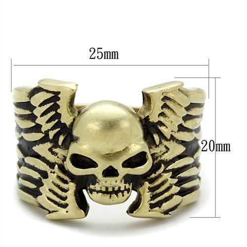 TK2445 - IP Antique Copper Stainless Steel Ring with Epoxy  in Jet LuxuryLifeWay Online Store