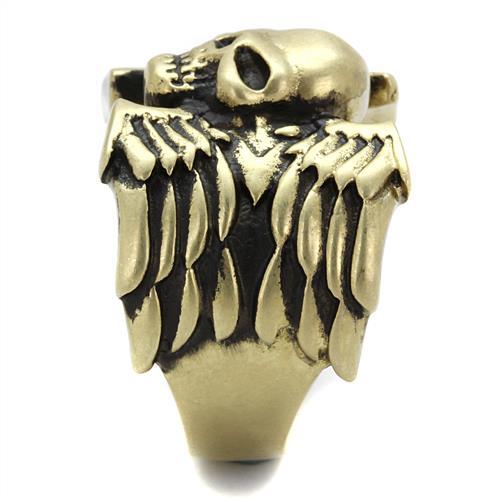 TK2445 - IP Antique Copper Stainless Steel Ring with Epoxy  in Jet LuxuryLifeWay Online Store