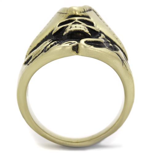 TK2453 - IP Antique Copper Stainless Steel Ring with Epoxy  in Jet LuxuryLifeWay Online Store
