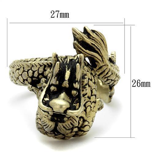 TK2458 - IP Antique Copper Stainless Steel Ring with Epoxy  in Jet LuxuryLifeWay Online Store