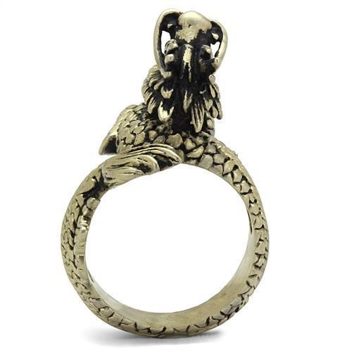 TK2458 - IP Antique Copper Stainless Steel Ring with Epoxy  in Jet LuxuryLifeWay Online Store