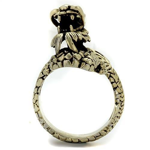 TK2458 - IP Antique Copper Stainless Steel Ring with Epoxy  in Jet LuxuryLifeWay Online Store