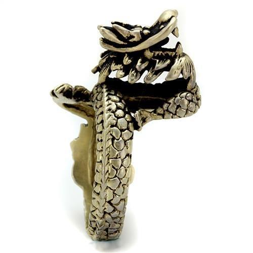 TK2458 - IP Antique Copper Stainless Steel Ring with Epoxy  in Jet LuxuryLifeWay Online Store