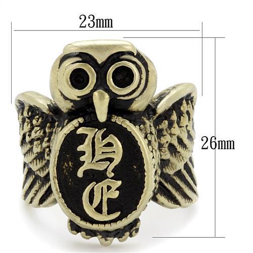 TK2465 - IP Antique Copper Stainless Steel Ring with Epoxy  in Jet LuxuryLifeWay Online Store