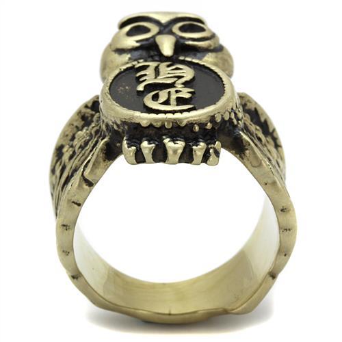 TK2465 - IP Antique Copper Stainless Steel Ring with Epoxy  in Jet LuxuryLifeWay Online Store