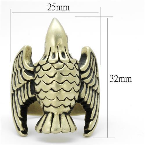 TK2466 - IP Antique Copper Stainless Steel Ring with Epoxy  in Jet LuxuryLifeWay Online Store