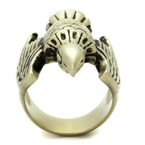 TK2466 - IP Antique Copper Stainless Steel Ring with Epoxy  in Jet LuxuryLifeWay Online Store