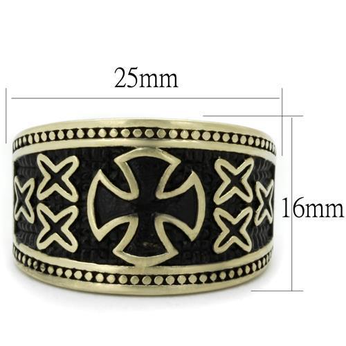 TK2469 - IP Antique Copper Stainless Steel Ring with Epoxy  in Jet LuxuryLifeWay Online Store