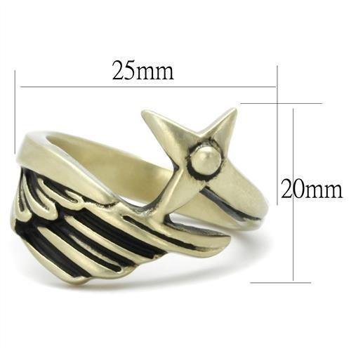 TK2470 - IP Antique Copper Stainless Steel Ring with Epoxy  in Jet LuxuryLifeWay Online Store