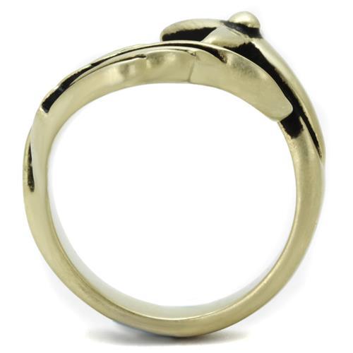TK2470 - IP Antique Copper Stainless Steel Ring with Epoxy  in Jet LuxuryLifeWay Online Store