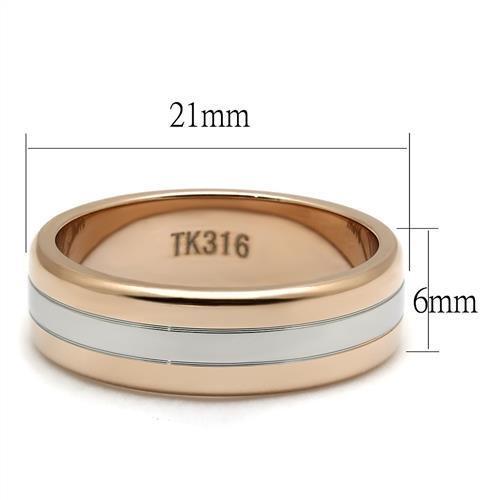 TK2569 - Two-Tone IP Rose Gold Stainless Steel Ring with No Stone LuxuryLifeWay Online Store