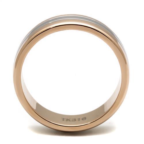 TK2569 - Two-Tone IP Rose Gold Stainless Steel Ring with No Stone LuxuryLifeWay Online Store