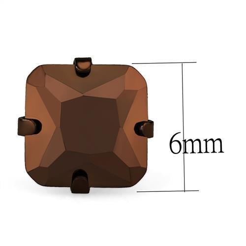 TK2584 - Two Tone IP Light Brown (IP Light coffee) Stainless Steel Earrings with AAA Grade CZ  in Light Coffee LuxuryLifeWay Online Store