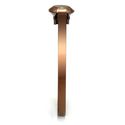 TK2592 - IP Coffee light Stainless Steel Ring with AAA Grade CZ  in Light Coffee LuxuryLifeWay Online Store