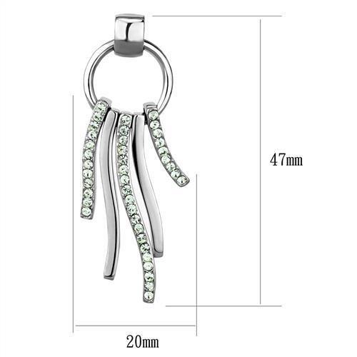 TK2633 - High polished (no plating) Stainless Steel Earrings with Top Grade Crystal  in Peridot LuxuryLifeWay Online Store