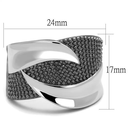 TK2700 - Two Tone IP Light Black (IP Gun) Stainless Steel Ring with No Stone LuxuryLifeWay Online Store