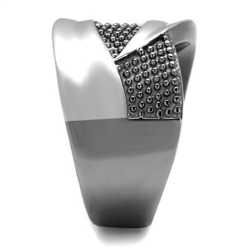 TK2700 - Two Tone IP Light Black (IP Gun) Stainless Steel Ring with No Stone LuxuryLifeWay Online Store