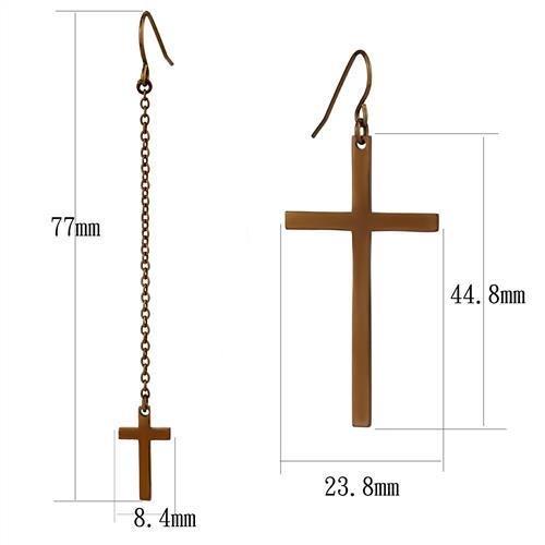 TK2815 - IP Coffee light Stainless Steel Earrings with No Stone LuxuryLifeWay Online Store