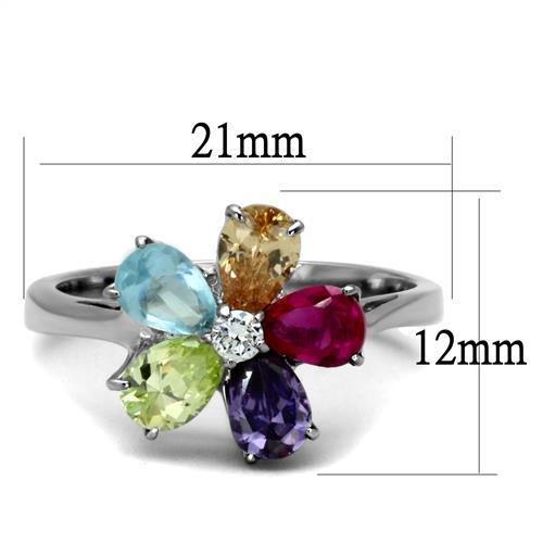 TK2867 - High polished (no plating) Stainless Steel Ring with AAA Grade CZ  in Multi Color LuxuryLifeWay Online Store