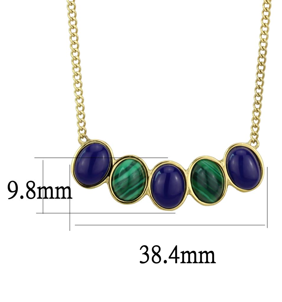 TK2911 - IP Gold(Ion Plating) Stainless Steel Necklace with Precious Stone Lapis in Montana LuxuryLifeWay Online Store