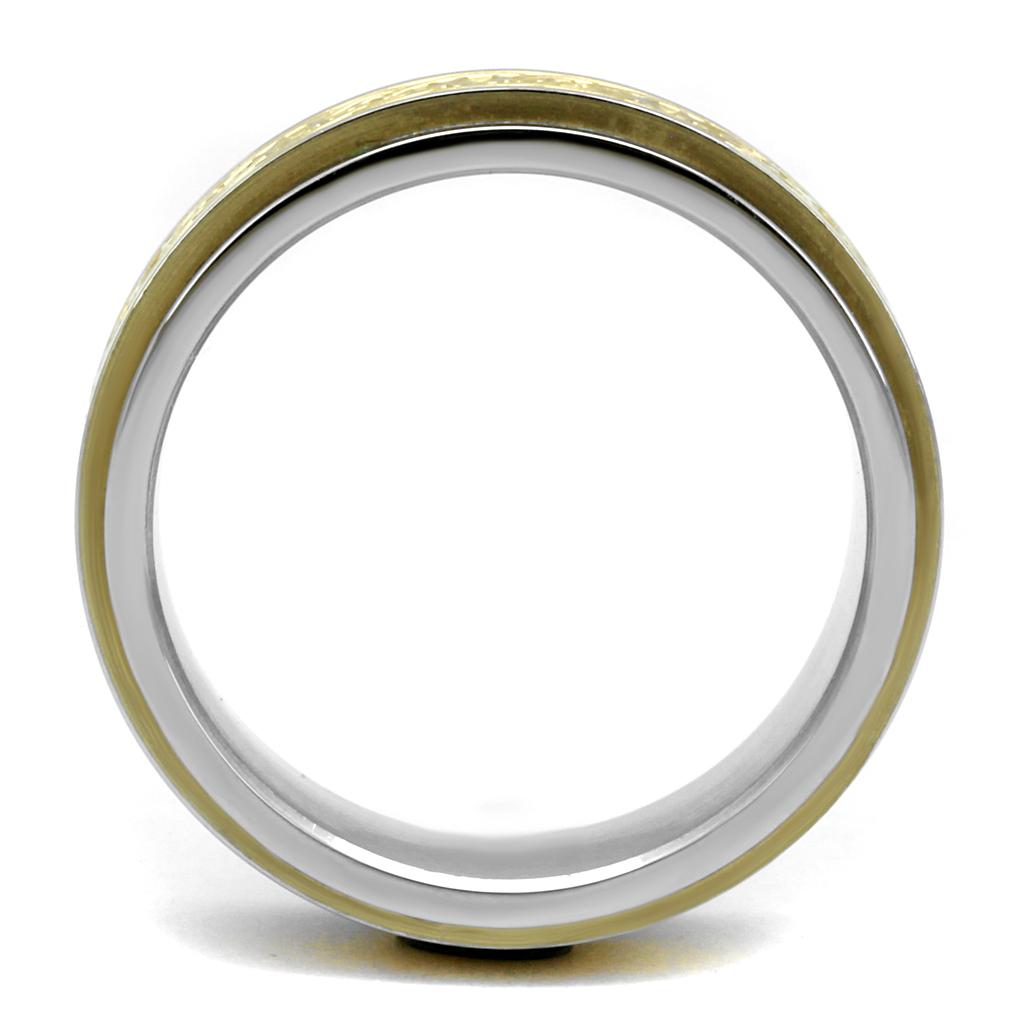 TK2939 - Two-Tone IP Gold (Ion Plating) Stainless Steel Ring with No Stone LuxuryLifeWay Online Store