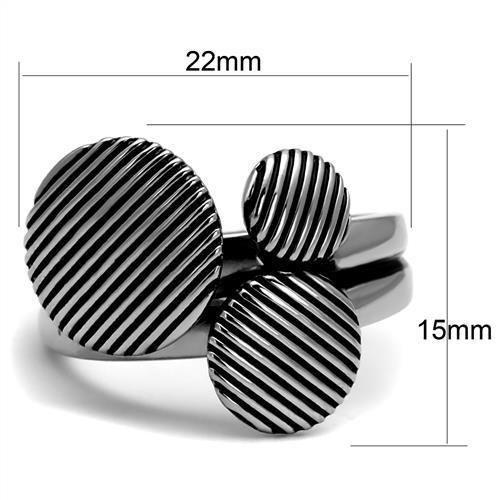 TK2973 - High polished (no plating) Stainless Steel Ring with Epoxy  in Jet LuxuryLifeWay Online Store