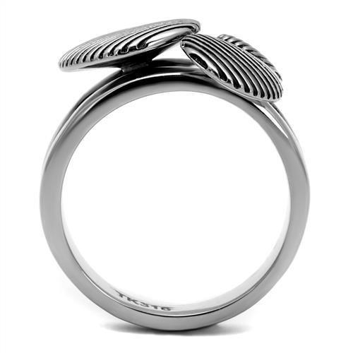 TK2973 - High polished (no plating) Stainless Steel Ring with Epoxy  in Jet LuxuryLifeWay Online Store