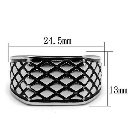 TK3009 - High polished (no plating) Stainless Steel Ring with Epoxy  in Jet LuxuryLifeWay Online Store
