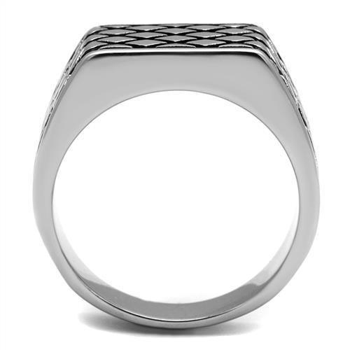 TK3009 - High polished (no plating) Stainless Steel Ring with Epoxy  in Jet LuxuryLifeWay Online Store