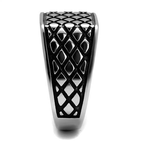 TK3009 - High polished (no plating) Stainless Steel Ring with Epoxy  in Jet LuxuryLifeWay Online Store