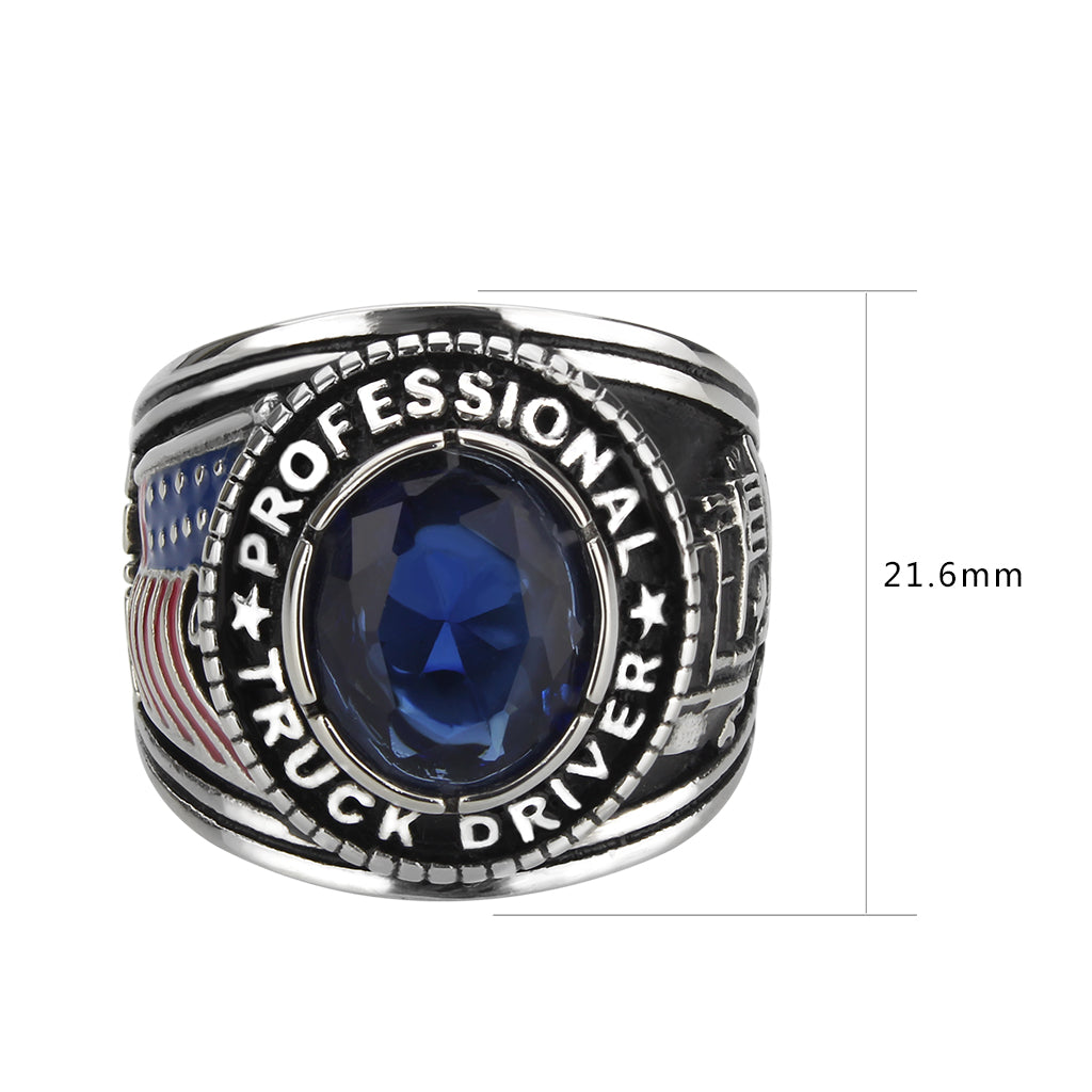 TK30320 - Trucker Ring in Montana Blue LuxuryLifeWay Online Store