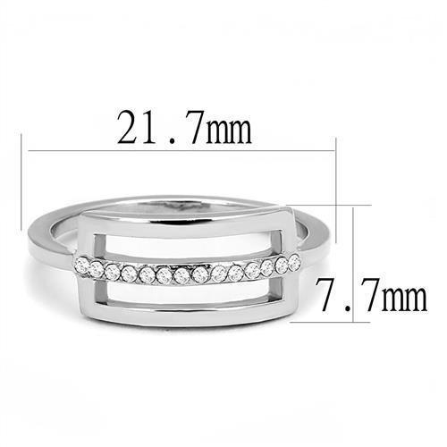 TK3177 - High polished (no plating) Stainless Steel Ring with AAA Grade CZ  in Clear LuxuryLifeWay Online Store