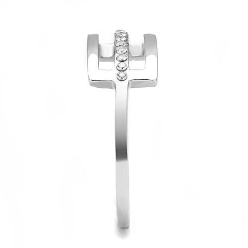 TK3177 - High polished (no plating) Stainless Steel Ring with AAA Grade CZ  in Clear LuxuryLifeWay Online Store