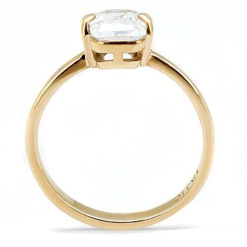 TK3179 - IP Rose Gold(Ion Plating) Stainless Steel Ring with AAA Grade CZ  in Clear LuxuryLifeWay Online Store