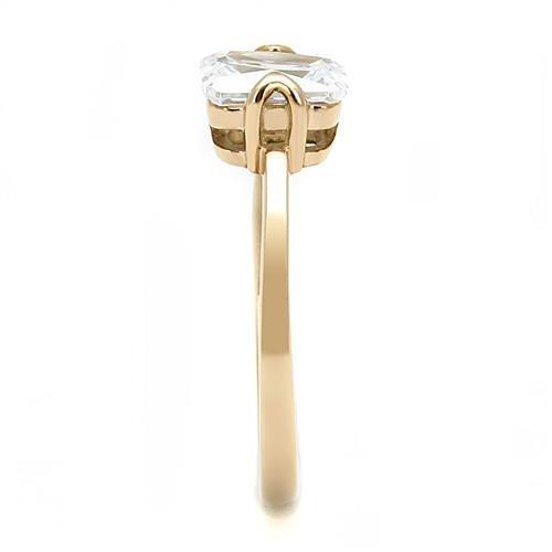 TK3179 - IP Rose Gold(Ion Plating) Stainless Steel Ring with AAA Grade CZ  in Clear LuxuryLifeWay Online Store