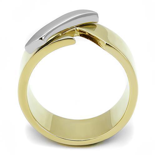 TK3184 - Two-Tone IP Gold (Ion Plating) Stainless Steel Ring with No Stone LuxuryLifeWay Online Store