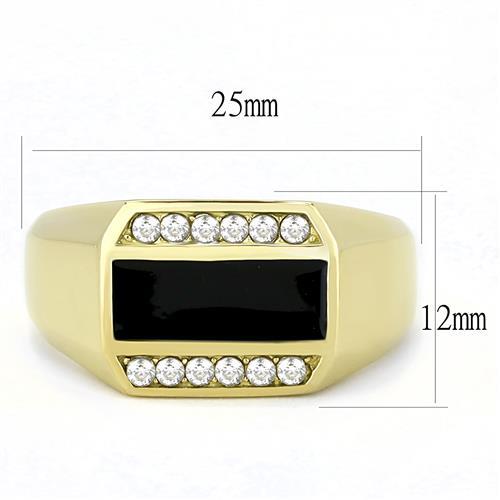 TK3222 - IP Gold(Ion Plating) Stainless Steel Ring with AAA Grade CZ  in Clear LuxuryLifeWay Online Store