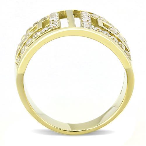 TK3238 - IP Gold(Ion Plating) Stainless Steel Ring with AAA Grade CZ  in Clear LuxuryLifeWay Online Store