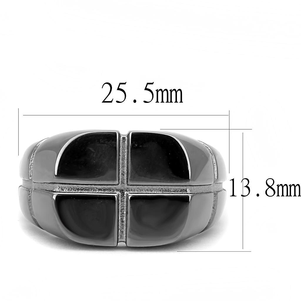 TK3273 - IP Light Black  (IP Gun) Stainless Steel Ring with No Stone LuxuryLifeWay Online Store