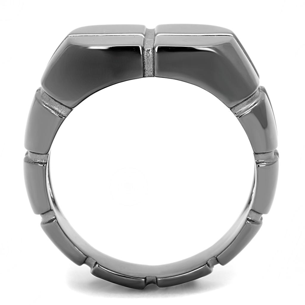 TK3273 - IP Light Black  (IP Gun) Stainless Steel Ring with No Stone LuxuryLifeWay Online Store