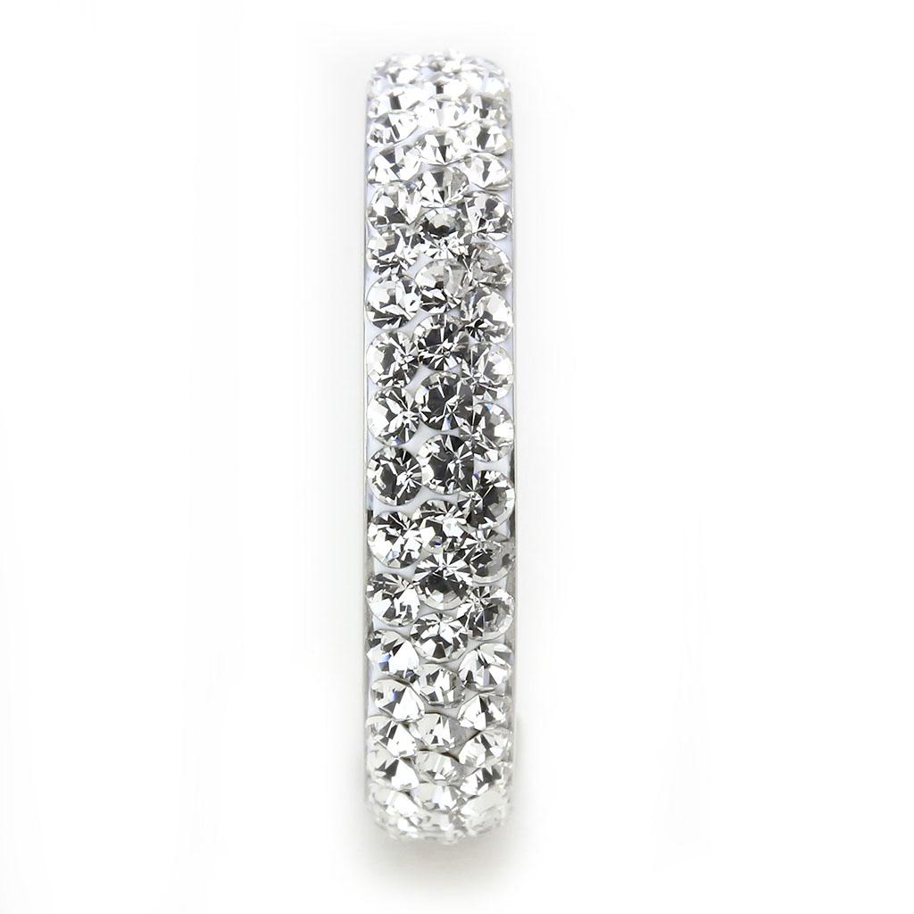 TK3533 - High polished (no plating) Stainless Steel Ring with Top Grade Crystal  in Clear LuxuryLifeWay Online Store