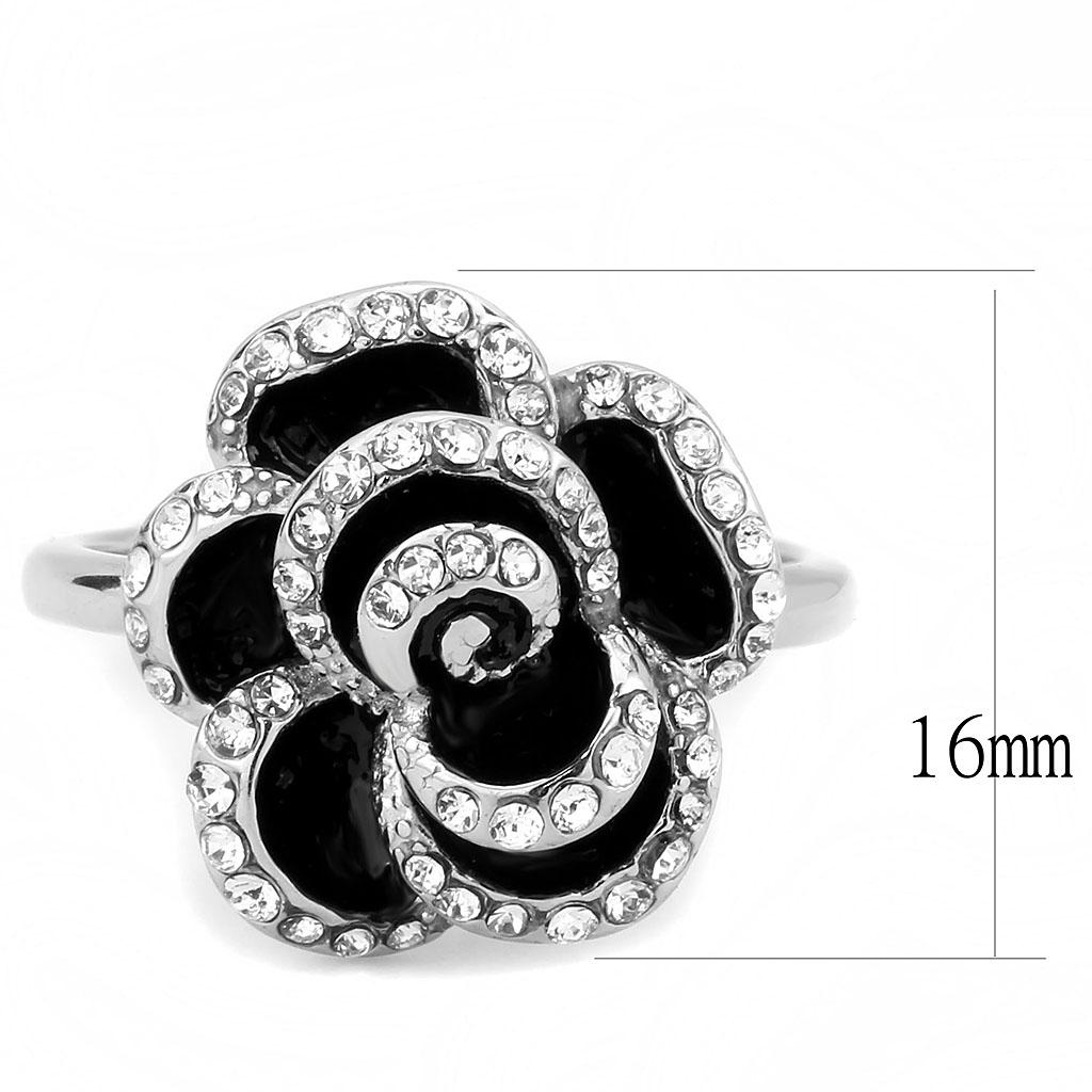 TK3577 - No Plating Stainless Steel Ring with Top Grade Crystal  in Clear LuxuryLifeWay Online Store