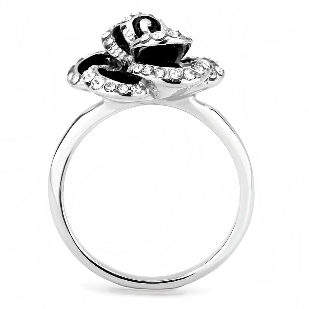 TK3577 - No Plating Stainless Steel Ring with Top Grade Crystal  in Clear LuxuryLifeWay Online Store