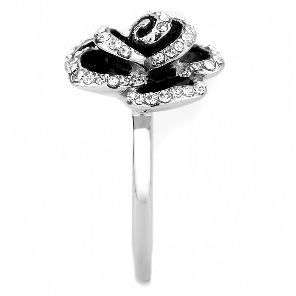 TK3577 - No Plating Stainless Steel Ring with Top Grade Crystal  in Clear LuxuryLifeWay Online Store